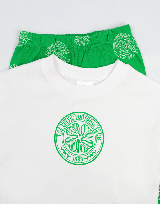 Celtic Logo Boys Green Short Sleeve Long Leg Pyjama Set