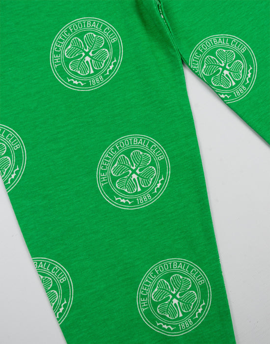 Celtic Logo Boys Green Short Sleeve Long Leg Pyjama Set