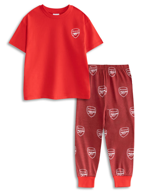 Arsenal Logo Boys Red Short Sleeve Long Leg Pyjama Set