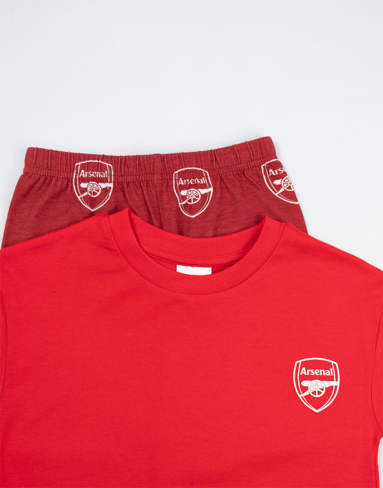 Arsenal Logo Boys Red Short Sleeve Long Leg Pyjama Set