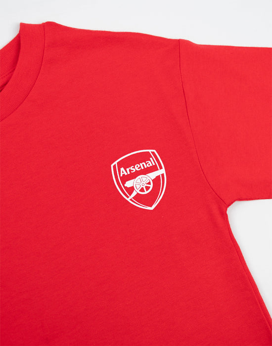 Arsenal Logo Boys Red Short Sleeve Long Leg Pyjama Set