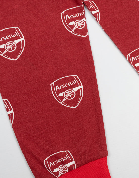 Arsenal Logo Boys Red Short Sleeve Long Leg Pyjama Set
