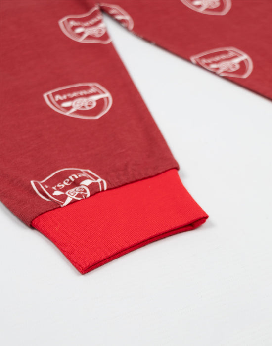 Arsenal Logo Boys Red Short Sleeve Long Leg Pyjama Set