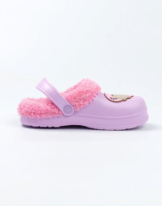 Pusheen Heart Girls Purple Clogs