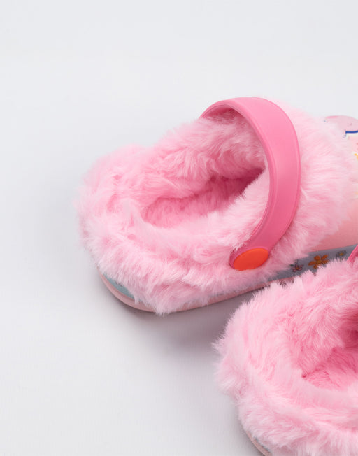 Peppa Pig Flowers Fur Lined Girls Pink Clogs