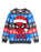 Spiderman Character Face Boys Blue Christmas Jumper