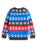 Spiderman Character Face Boys Blue Christmas Jumper