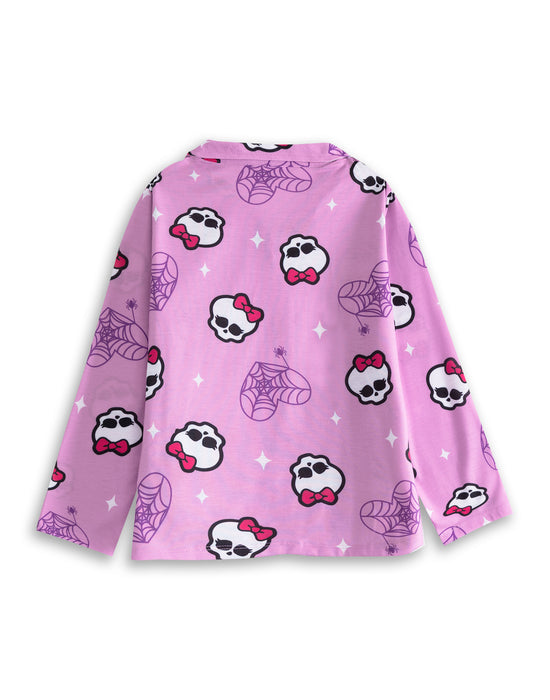 Monster High Character Girls Pink Long Sleeve Long Leg Pyjama Set