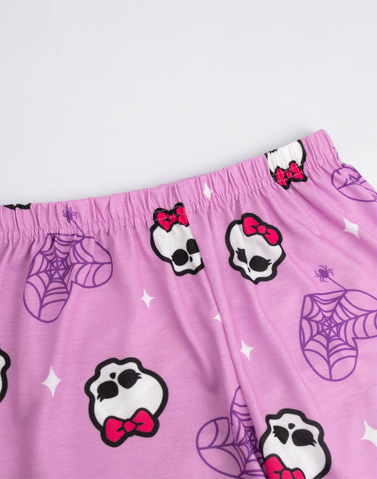 Monster High Character Girls Pink Long Sleeve Long Leg Pyjama Set