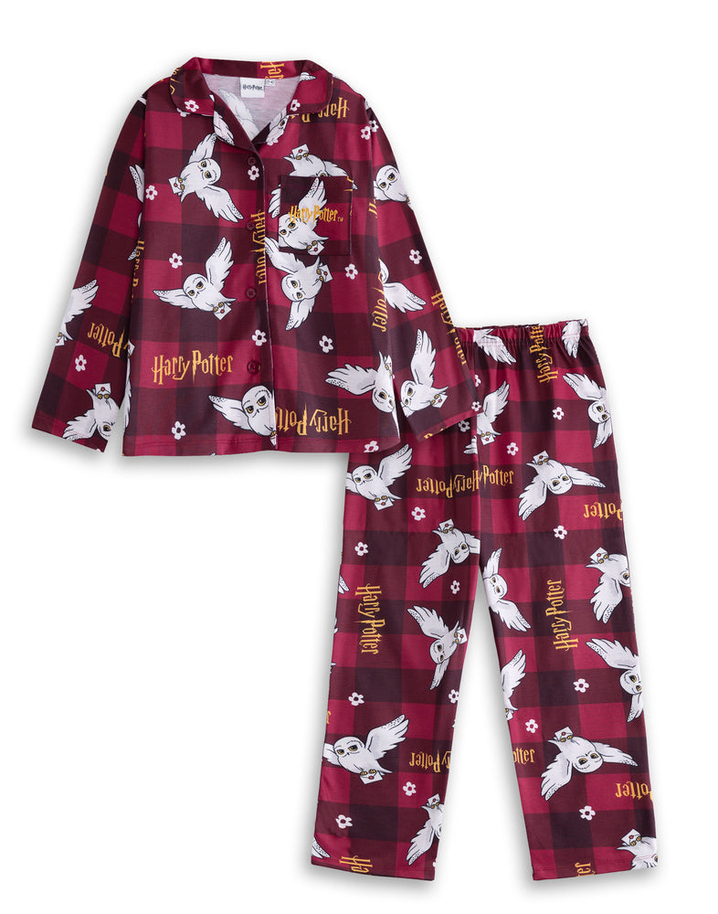 Harry Potter Character Girls Red Long Sleeve Long Leg Pyjama Set
