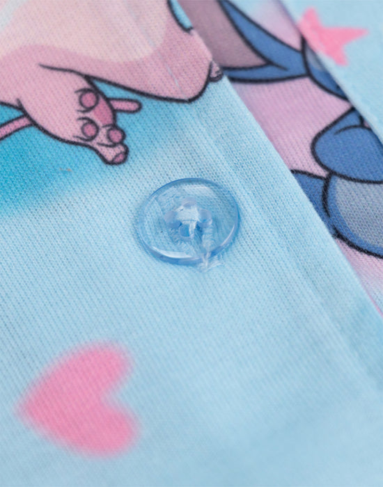 Lilo & Stitch Character Girls Blue Long Sleeve Long Leg Pyjama Set