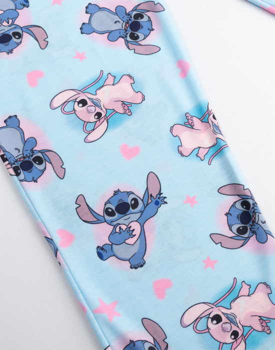 Lilo & Stitch Character Girls Blue Long Sleeve Long Leg Pyjama Set