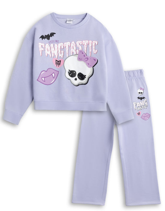 Monster High Fangtastic Girls Purple Sweatshirt and Joggers Set