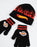 Hot Wheels Character Unisex Kids Black Beanie and Gloves Set