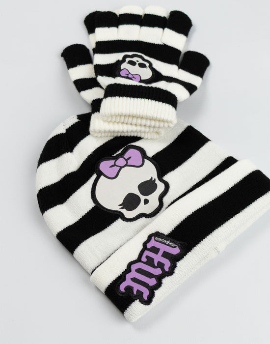 Monster High Character Girls Multicoloured Beanie and Gloves Set