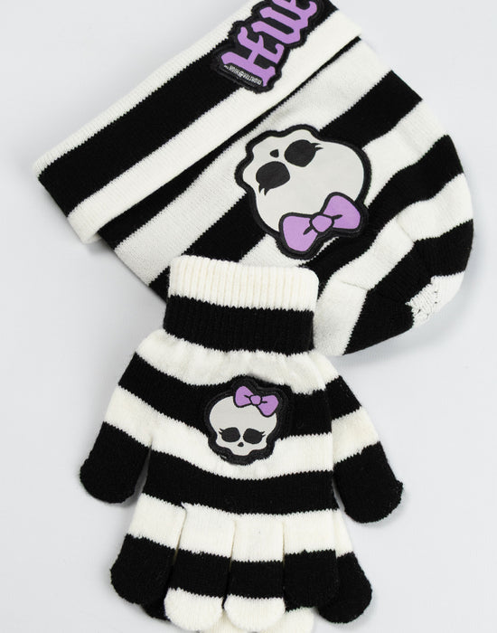 monster high handschuhe Monster High Character Girls Multicoloured Beanie and Gloves Set — Vanilla Underground
