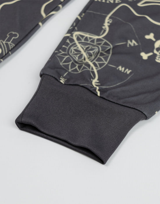 One Piece Logo Boys Grey Long Sleeve Long Leg Pyjama Set