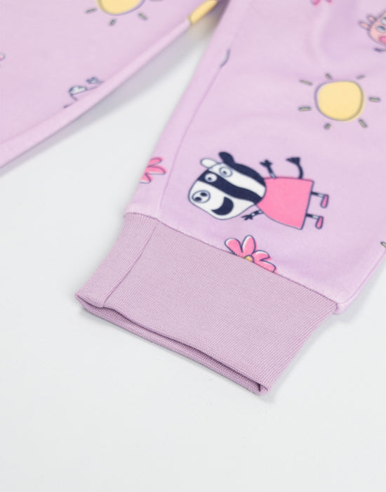 Peppa Pig Character Girls Multicoloured Long Sleeve Long Leg Pyjama Set