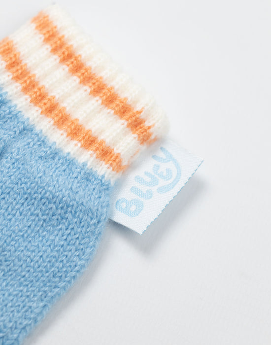 Bluey Character Girls Blue Beanie and Gloves Set