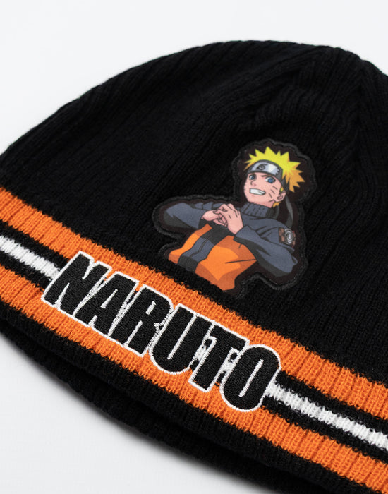 Naruto Character Boys Black Beanie and Gloves Set