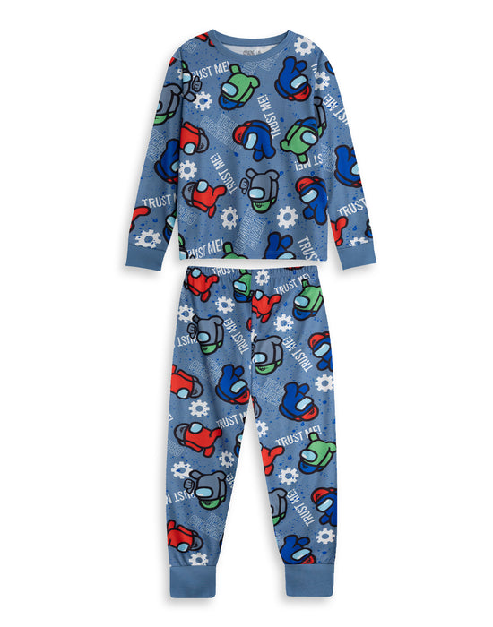 Among Us Character Boys Multicoloured Multi-Pack of 2 Long Sleeve Long Leg Pyjama Set