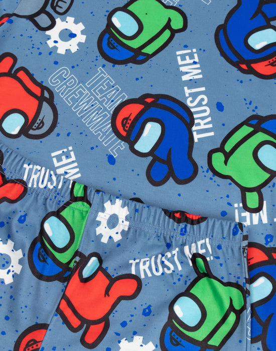 Among Us Character Boys Multicoloured Multi-Pack of 2 Long Sleeve Long Leg Pyjama Set
