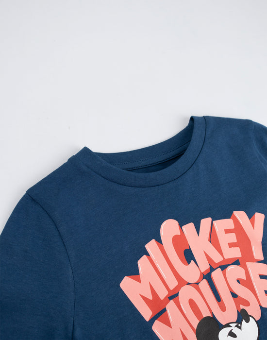 Disney Mickey Mouse Boys Blue Long Sleeve Long Leg Pyjama Set