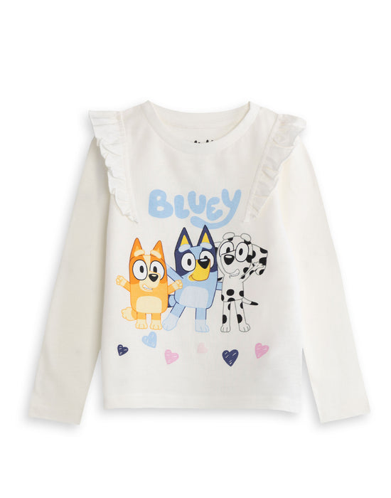 Bluey Character Girls Cream Long Sleeve Long Leg Pyjama Set