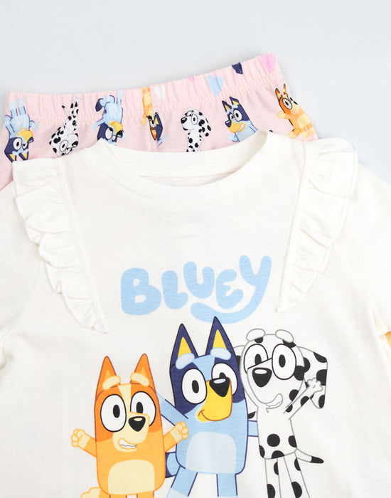 Bluey Character Girls Cream Long Sleeve Long Leg Pyjama Set