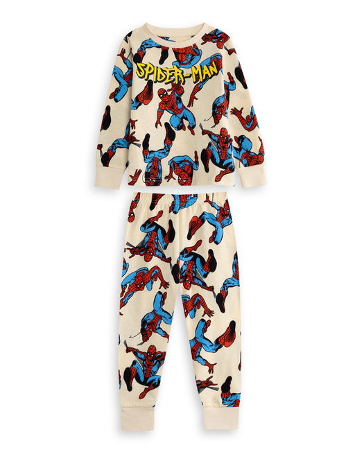 Marvel Spiderman Boys Multicoloured Multi-Pack of 2 Long Sleeve Long Leg Pyjama Set