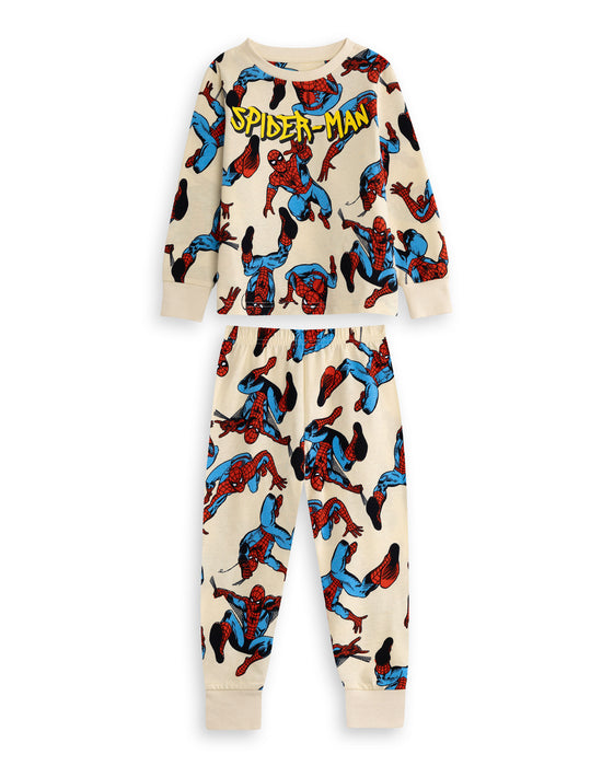Marvel Spiderman Boys Multicoloured Multi-Pack of 2 Long Sleeve Long Leg Pyjama Set