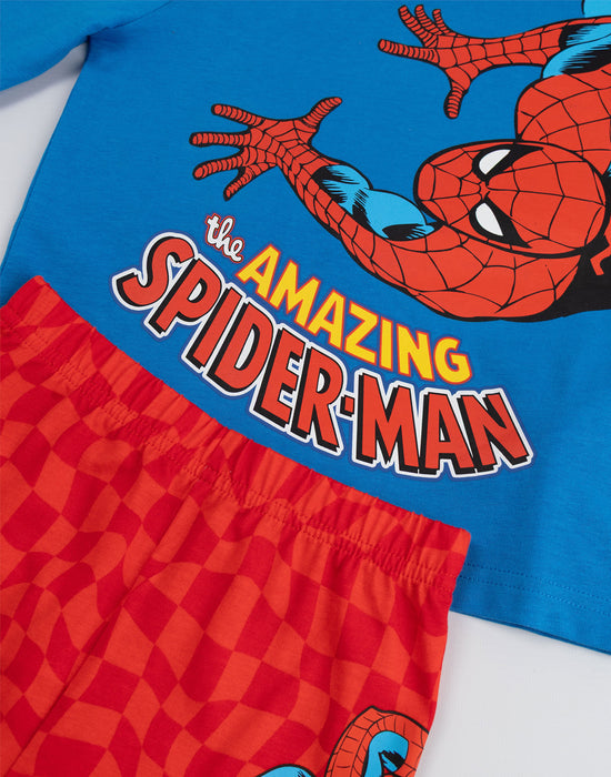 Marvel Spiderman Boys Multicoloured Multi-Pack of 2 Long Sleeve Long Leg Pyjama Set