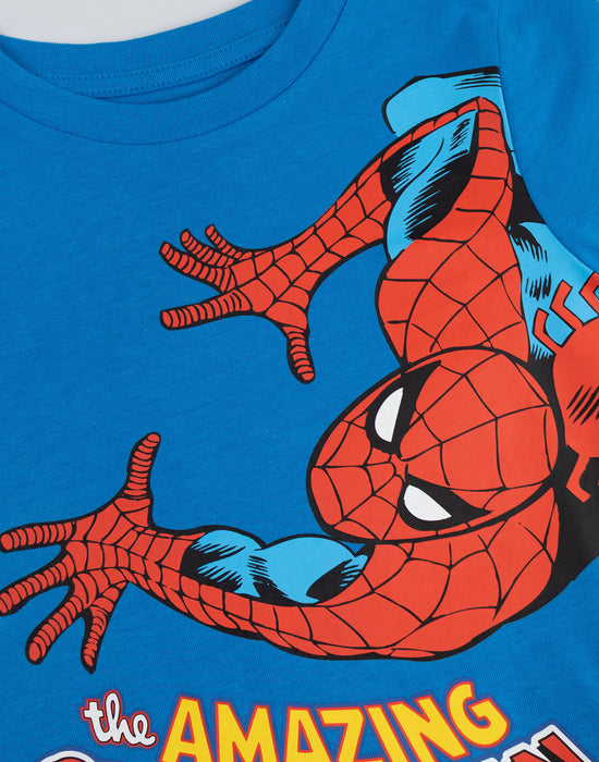 Marvel Spiderman Boys Multicoloured Multi-Pack of 2 Long Sleeve Long Leg Pyjama Set