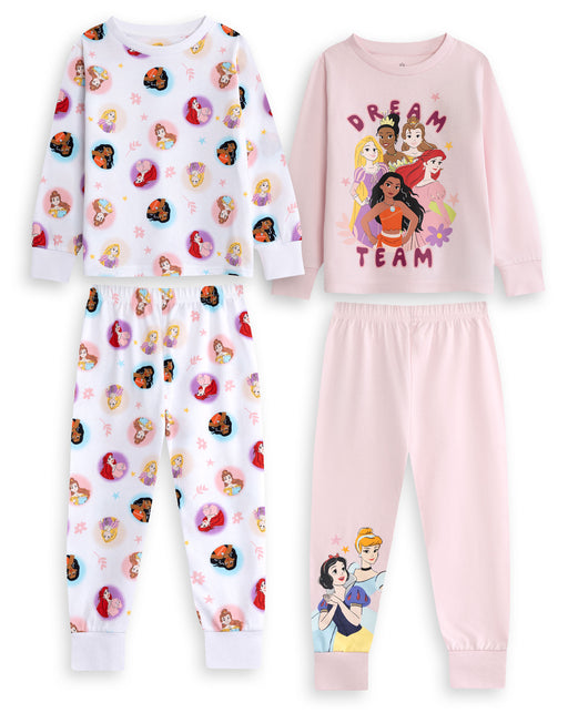 Disney Princess Girls Multicoloured Multi-Pack of 2 Long Sleeve Long Leg Pyjama Set