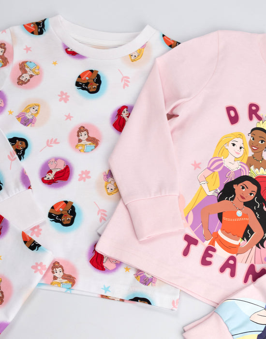 Disney Princess Girls Multicoloured Multi-Pack of 2 Long Sleeve Long Leg Pyjama Set