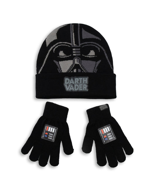 Star Wars Darth Vader Boys Black Beanie and Gloves Set