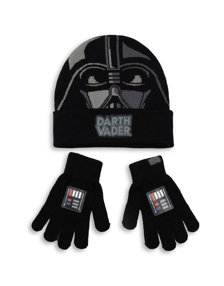 Star Wars Darth Vader Boys Black Beanie and Gloves Set