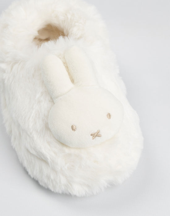 Miffy Character Face Girls Cream Mule Slippers