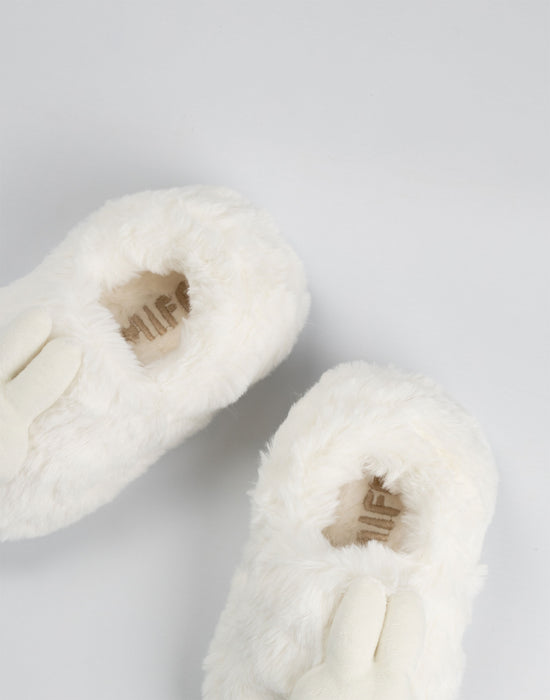 Miffy Character Face Girls Cream Mule Slippers