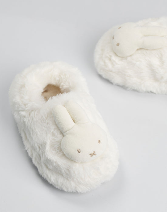Miffy Character Face Girls Cream Mule Slippers