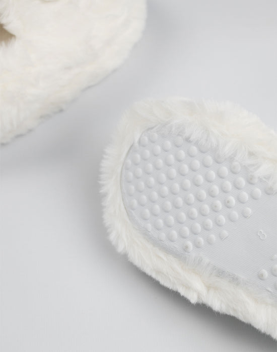 Miffy Character Face Girls Cream Mule Slippers