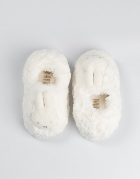 Miffy Character Face Girls Cream Mule Slippers