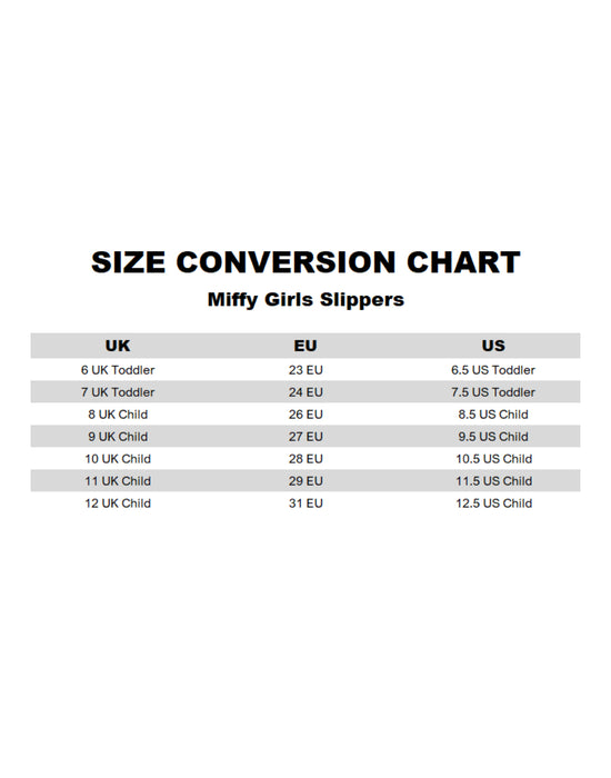 Miffy Character Face Girls Cream Mule Slippers