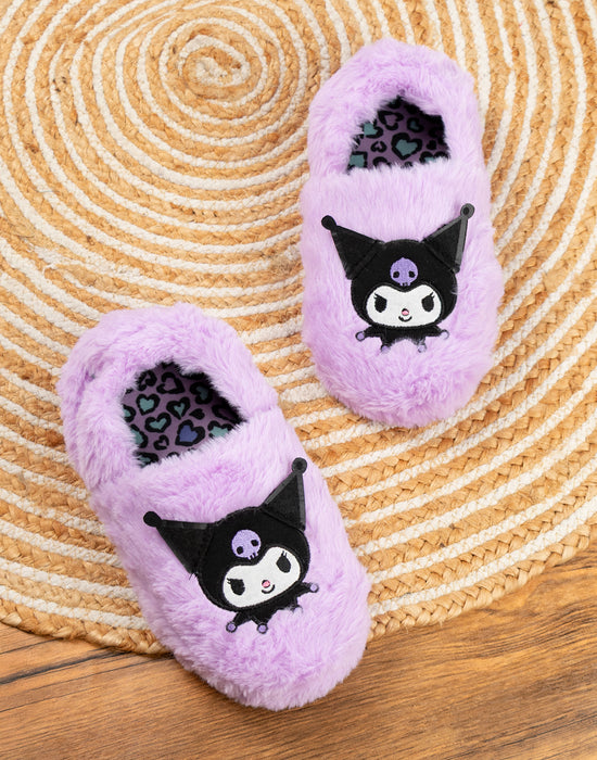 Hello Kitty Kuromi Girls Purple Slip On Loafer Slippers