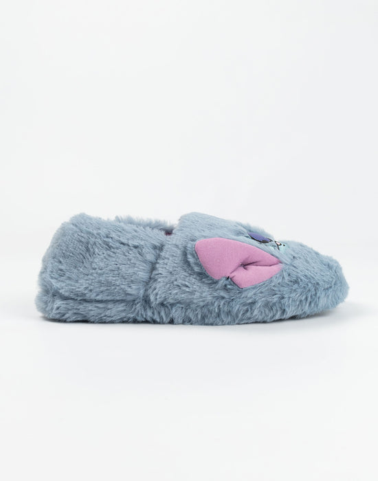 Lilo & Stitch Character Face Girls Blue Slip On Loafer Slippers