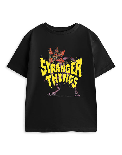 Stranger Things Demogorgon Unisex Kids Black Short Sleeved T-Shirt