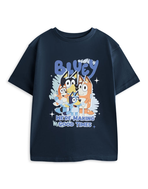 Bluey Good Times Unisex Kids Blue Short Sleeved T-Shirt