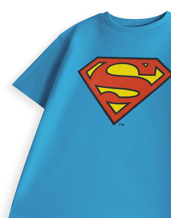 DC Comics Classic Logo Boys Blue Short Sleeved T-Shirt