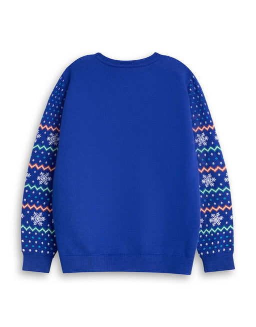 SpongeBob SquarePants Let It Snow Unisex Kids Blue Christmas Jumper