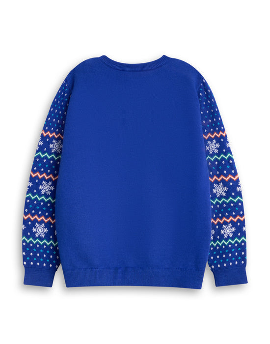 SpongeBob SquarePants Let It Snow Unisex Kids Blue Christmas Jumper